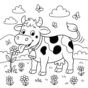 Pobierz PDF krowa na lace kolorowanka do druku