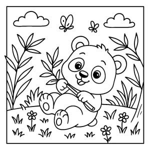 Pobierz PDF panda je bambusa darmowa kolorowanka do druku