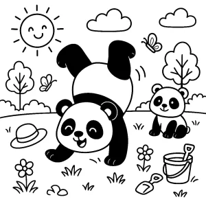 Pobierz PDF panda robi fikolki darmowa kolorowanka do druku