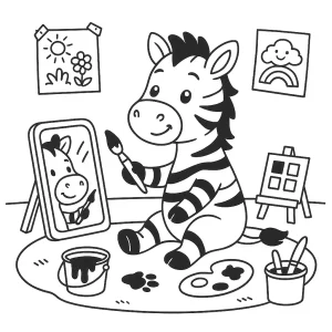 Pobierz PDF zebra maluje paski na grzbiecie darmowa kolorowanka do druku