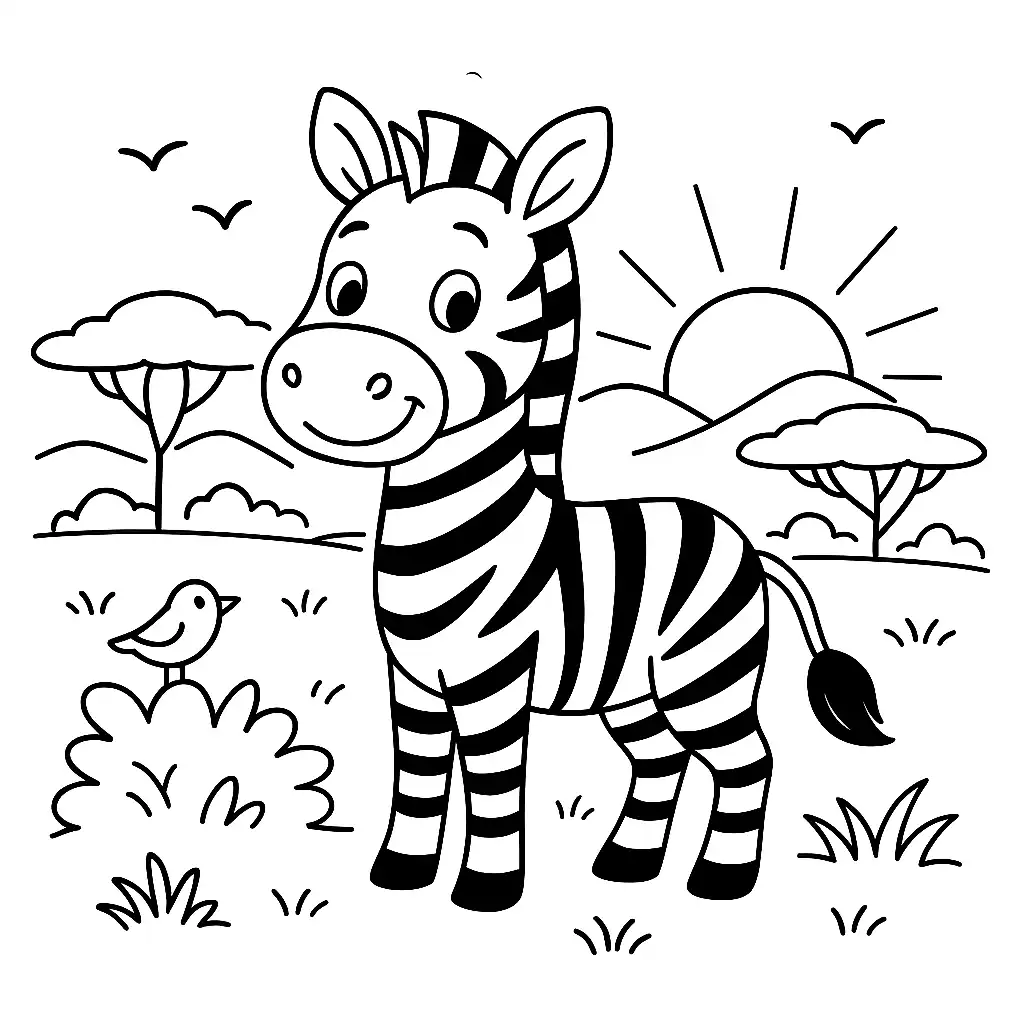 Pobierz PDF zebra usmiechnieta darmowa kolorowanka do druku