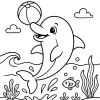 Pobierz PDF delfin bawi sie pilka darmowa kolorowanka do druku