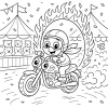 Pobierz PDF motocykl kaskader na pokazie cyrkowym darmowa kolorowanka do druku