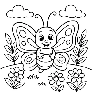 Pobierz PDF motyl na wiosennej lace darmowa kolorowanka do druku