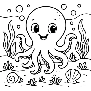 Pobierz PDF osmiornica na dnie oceanu darmowa kolorowanka do druku