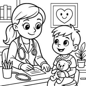 Pani doktor wypisuje receptę Kolorowanka do druku – Pani doktor wypisuje receptę (PDF)