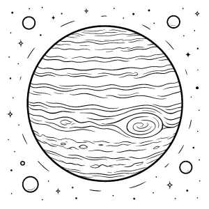 Kolorowanka do druku – Planeta Jowisz (PDF)