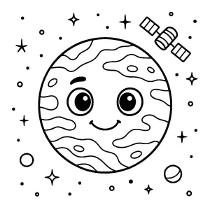 Kolorowanka do druku – Planeta Mars (PDF)