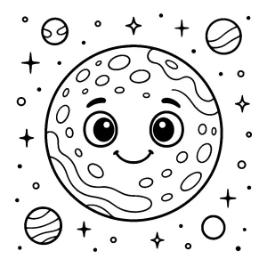 Kolorowanka do druku – Planeta Merkury (PDF)
