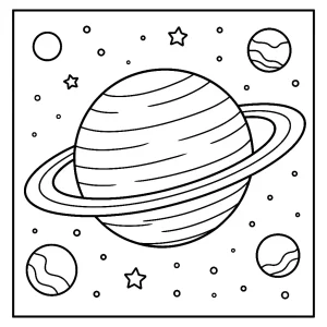 Pobierz PDF planeta saturn darmowa kolorowanka do druku