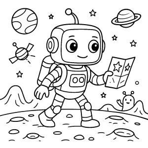 Pobierz PDF robot podroznik kosmiczny darmowa kolorowanka do druku
