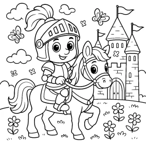 Pobierz PDF rycerz na koniu darmowa kolorowanka do druku