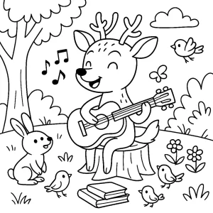 Pobierz PDF sarna gra na gitarze darmowa kolorowanka do druku