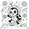 Pobierz PDF biedronka astronautka na ksiezycu darmowa kolorowanka do druku