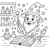 Pobierz PDF czarodziej w magicznej pracowni darmowa kolorowanka do druku