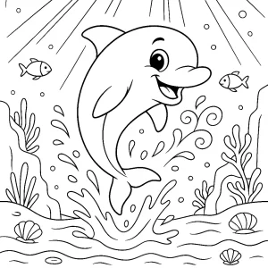 Pobierz PDF delfin wykonujacy akrobatyczne salto darmowa kolorowanka do druku