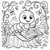 Pobierz PDF gasienica czytajaca atlas kwiatow darmowa kolorowanka do druku