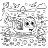 Pobierz PDF helikopter lodziarnia na plazy darmowa kolorowanka do druku
