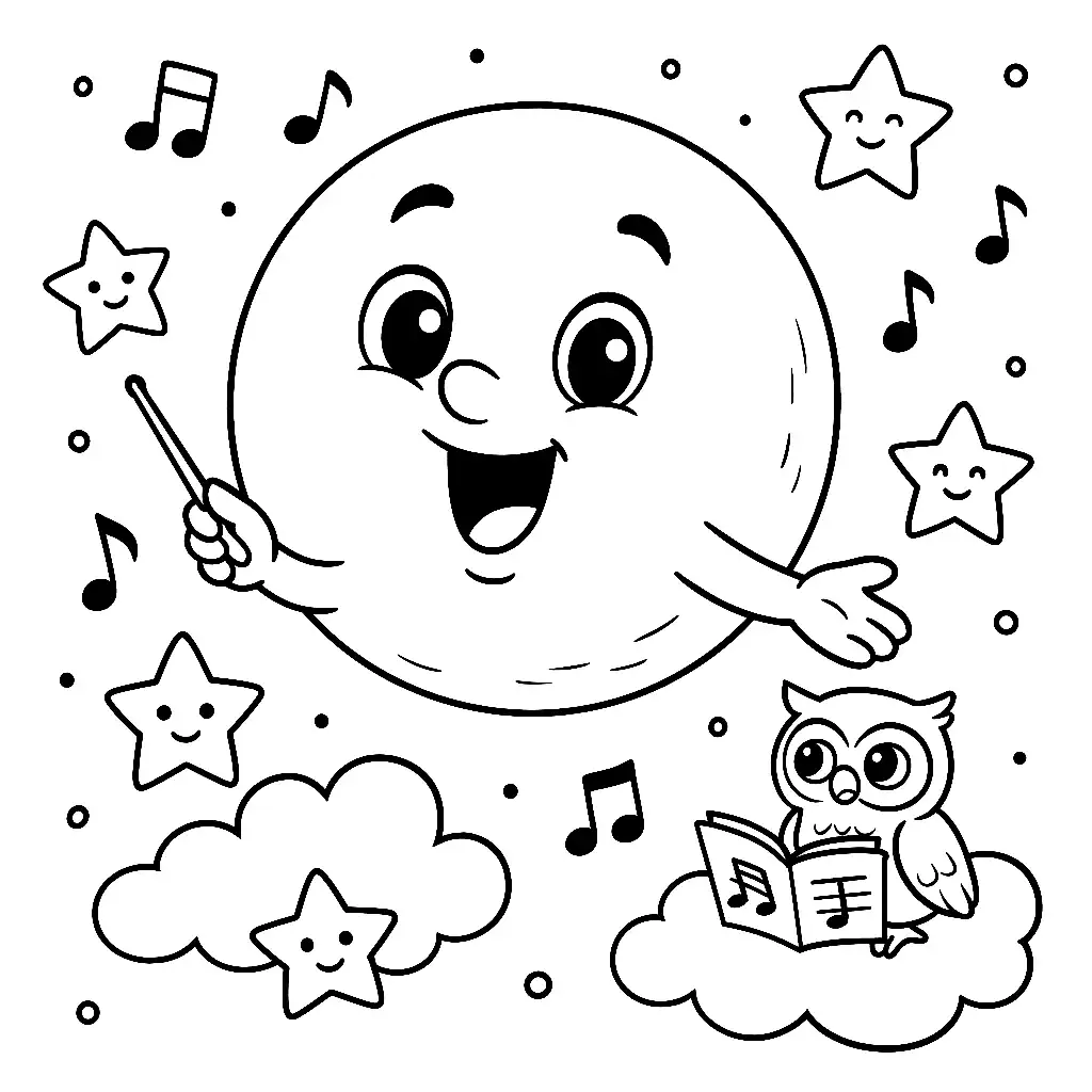 Pobierz PDF koncert ksiezyca z batuta darmowa kolorowanka do druku