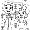 Pobierz PDF lekarz i pielegniarka darmowa kolorowanka do druku