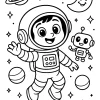 Pobierz PDF maly astronauta w kosmicznej przygodzie darmowa kolorowanka do druku
