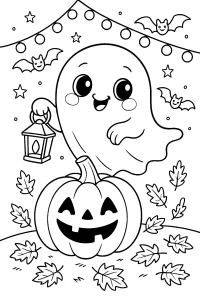 Pobierz PDF maly duszek na halloween darmowa kolorowanka do druku