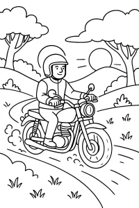 Kolorowanka do druku - Motocyklowa przygoda na szlaku (PDF)