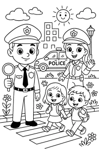 Pobierz PDF policjanci na sluzbie darmowa kolorowanka do druku