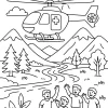 Pobierz PDF ratowniczy helikopter w gorach darmowa kolorowanka do druku