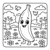 Pobierz PDF rozbrykany banan na lace z kwiatami darmowa kolorowanka do druku
