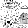 Pobierz PDF ufo nad wiejska polana darmowa kolorowanka do druku
