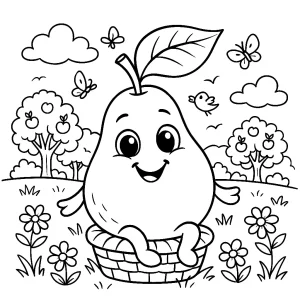 Pobierz PDF usmiechnieta gruszka na lace darmowa kolorowanka do druku