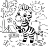 Pobierz PDF zebra malujaca swoje paski darmowa kolorowanka do druku