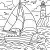 Pobierz PDF zeglarski rejs o zachodzie slonca darmowa kolorowanka do druku