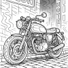 Pobierz PDF cafe racer noca przy neonowym murku darmowa kolorowanka do druku