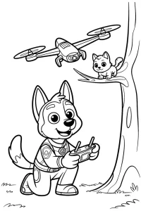 Kolorowanka do druku - Chase ratuje kotka dronem (PDF)