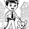 Pobierz PDF policjant na spacerze z psem darmowa kolorowanka do druku