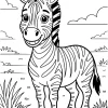 Pobierz PDF radosna zebra na sawannie darmowa kolorowanka do druku