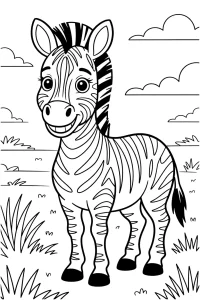 Pobierz PDF radosna zebra na sawannie darmowa kolorowanka do druku