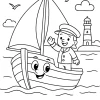 Pobierz PDF radosny statek zaglowy darmowa kolorowanka do druku