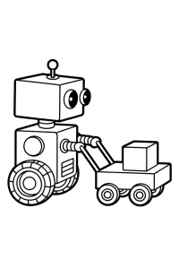 Kolorowanka do druku - Robot wózek widłowy przy pracy (PDF)