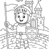 Pobierz PDF rycerz na moscie z flaga darmowa kolorowanka do druku