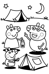 Pobierz PDF swinka peppa na biwaku darmowa kolorowanka do druku