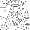 Pobierz PDF ufo i krowka w swietle darmowa kolorowanka do druku