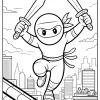 Pobierz PDF zwinny stworek ninja na dachu darmowa kolorowanka do druku