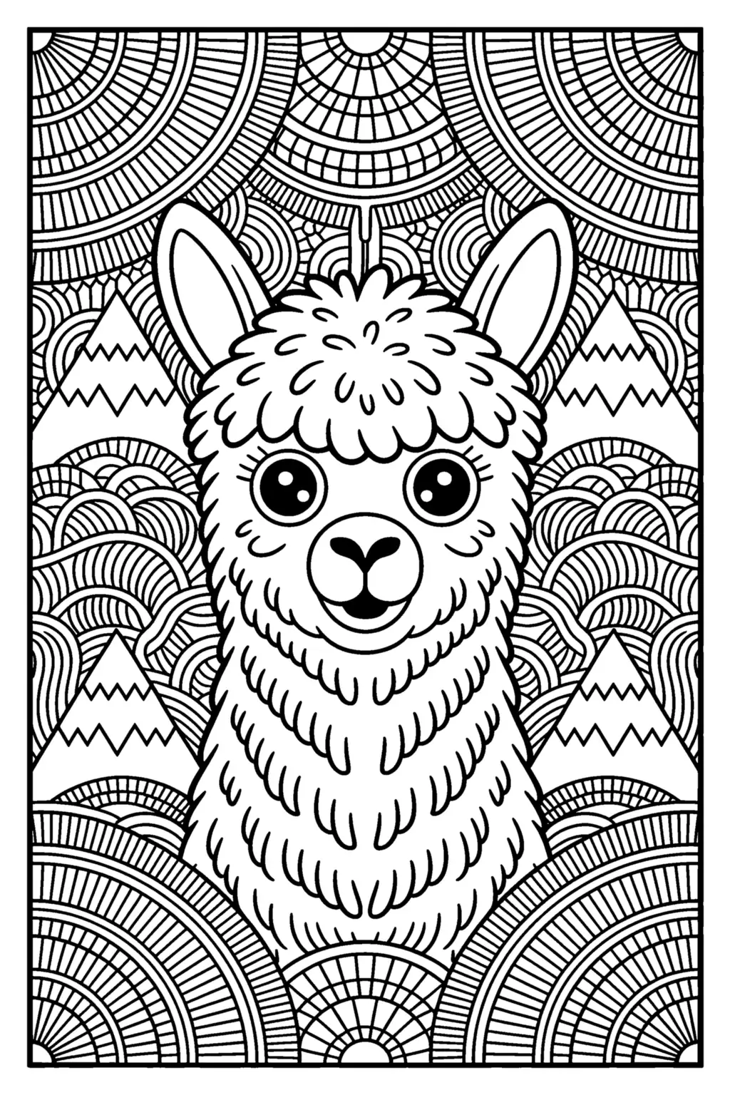 Pobierz PDF mandala lama w gorach darmowa kolorowanka do druku