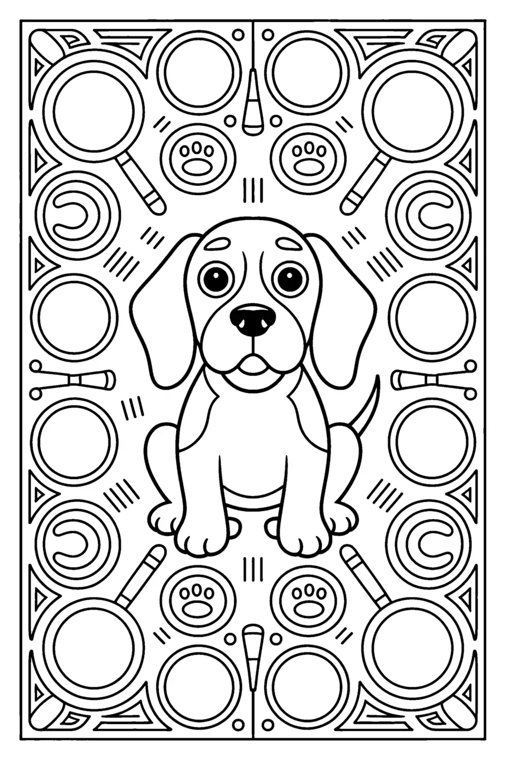 Pobierz PDF mandala pies detektyw beagle darmowa kolorowanka do druku