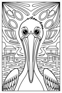 Kolorowanka do druku - Mandala portret pelikana (PDF)