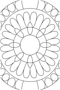 Kolorowanka do druku - Mandala w kształcie kwiatu (PDF)