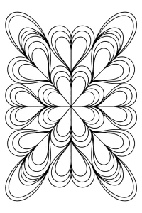 Kolorowanka do druku - Mandala w kształcie serc (PDF)